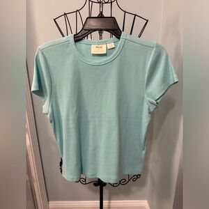 Maeve by Anthropologie Extra Large XL Womens Juniors cropped aqua t shirt